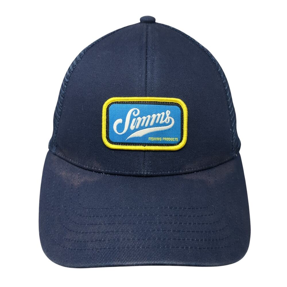 Simms Fishing Products Snapback Trucker Hat Blue One Size Adjustable Mesh Back
